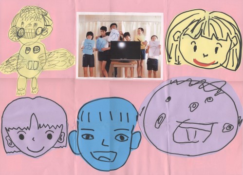 長崎県立川棚養護学校から届いた「ありがとう」の写真とイラスト